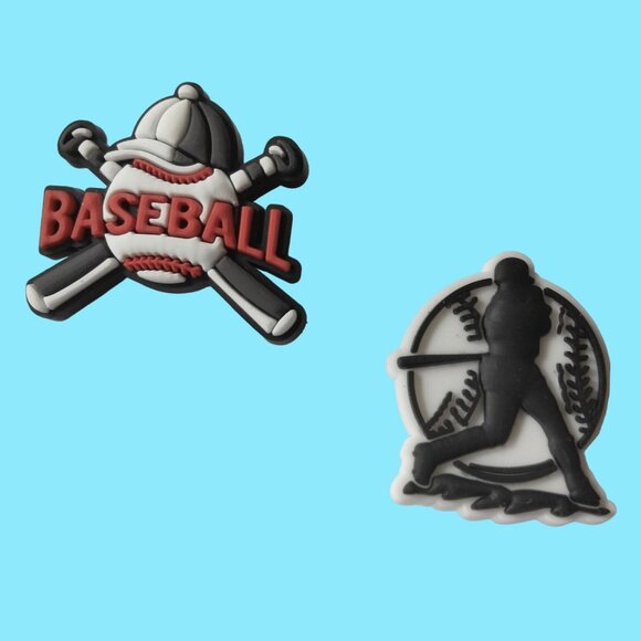 Baseball Batter Shoe Charm Bats Logo Hat lot 2 - Picture 1 of 5
